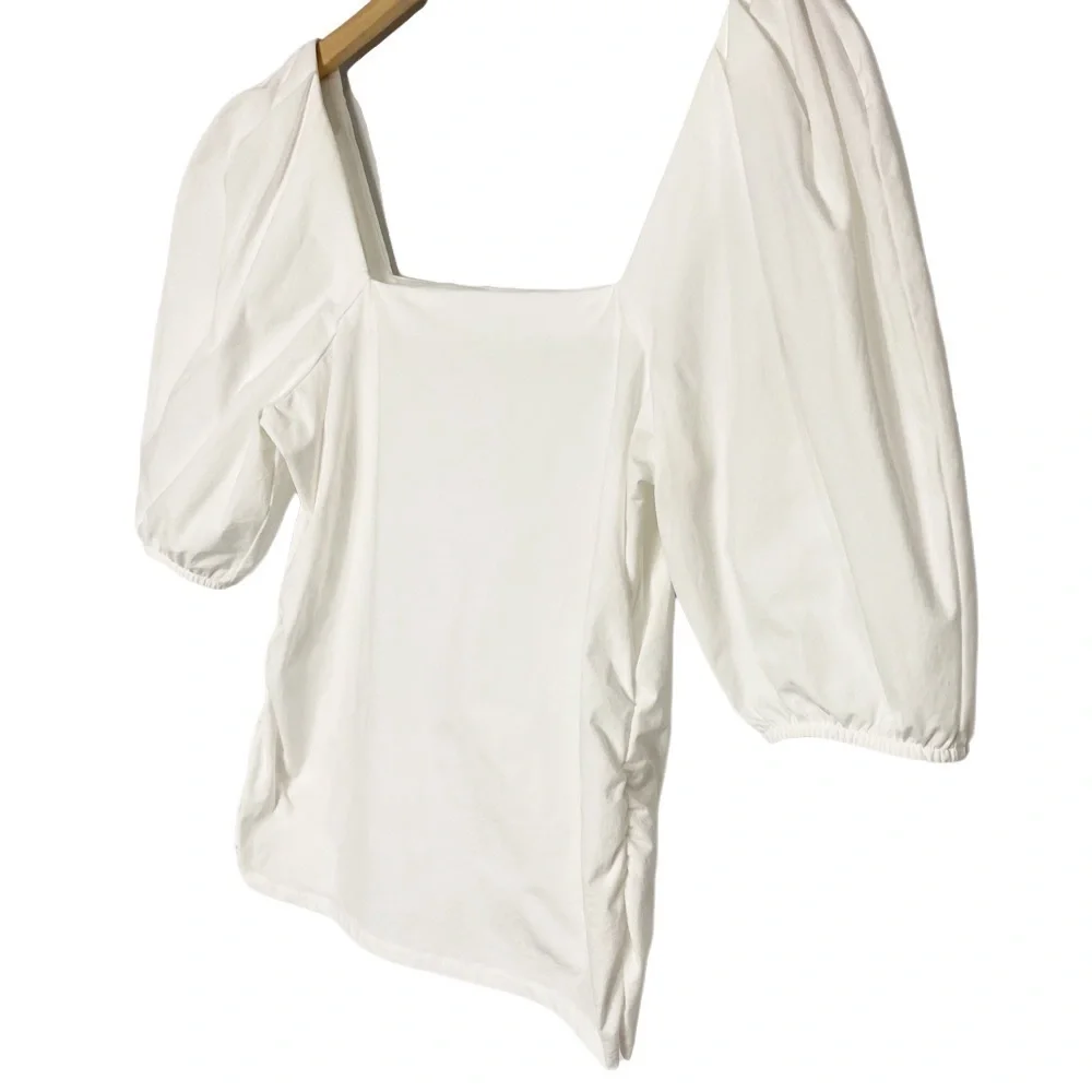 ZARA Puff Sleeve Square Neck Top